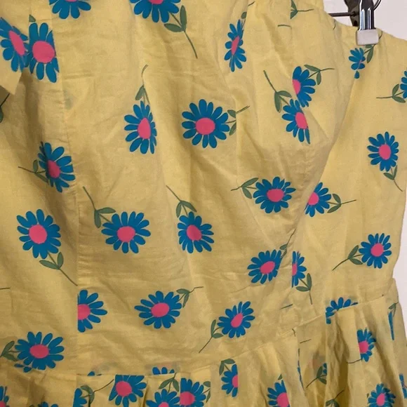 Vintage J. Peterman Yellow Floral Dress size 16 - Picture 5 of 7